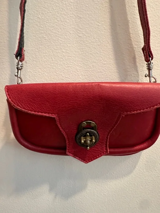 Red Leather Crossbody - Picture 1 of 6